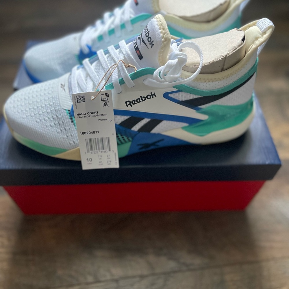 Reebok Nano Court Shoes - White and Teal